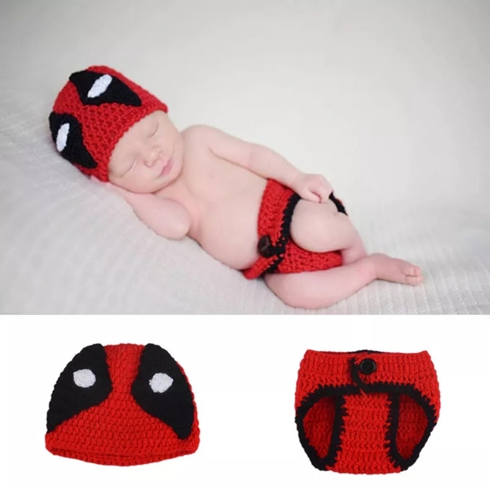 deadpool character newborn baby boy outfit for photography